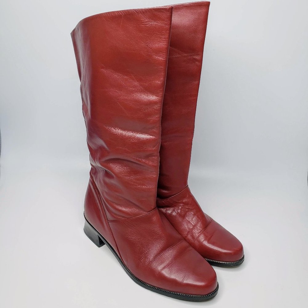 Markon Shelly Retro 1980s Soft Leather Cuff Boots 8M